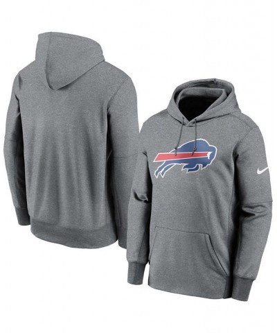 Men's Heathered Charcoal Buffalo Bills Fan Gear Primary Logo Therma Performance Pullover Hoodie $43.34 Sweatshirt