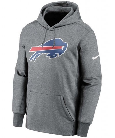 Men's Heathered Charcoal Buffalo Bills Fan Gear Primary Logo Therma Performance Pullover Hoodie $43.34 Sweatshirt