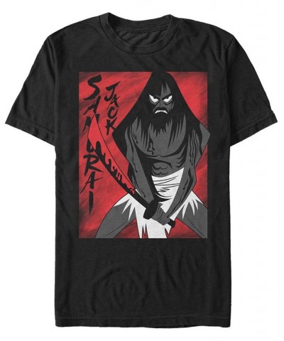 Men's Samurai Jack Seeing Red Vengeance is Near Short Sleeve T- shirt Black $17.84 T-Shirts