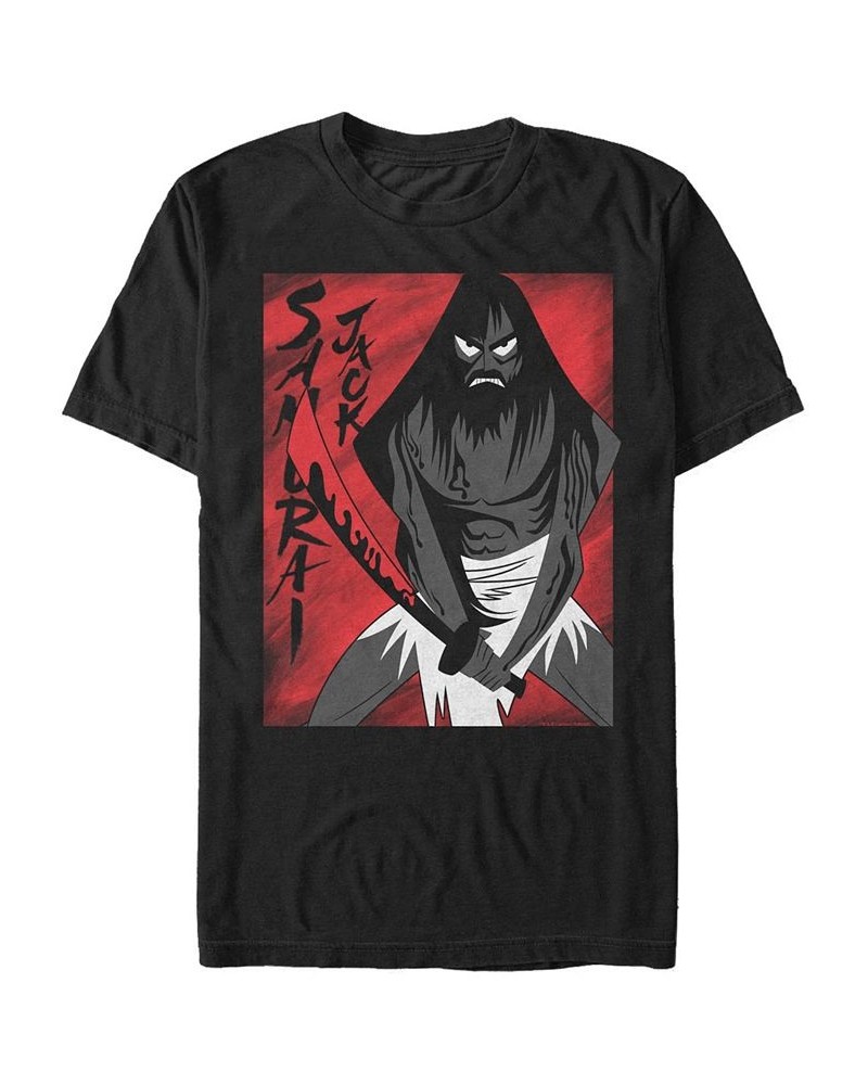 Men's Samurai Jack Seeing Red Vengeance is Near Short Sleeve T- shirt Black $17.84 T-Shirts