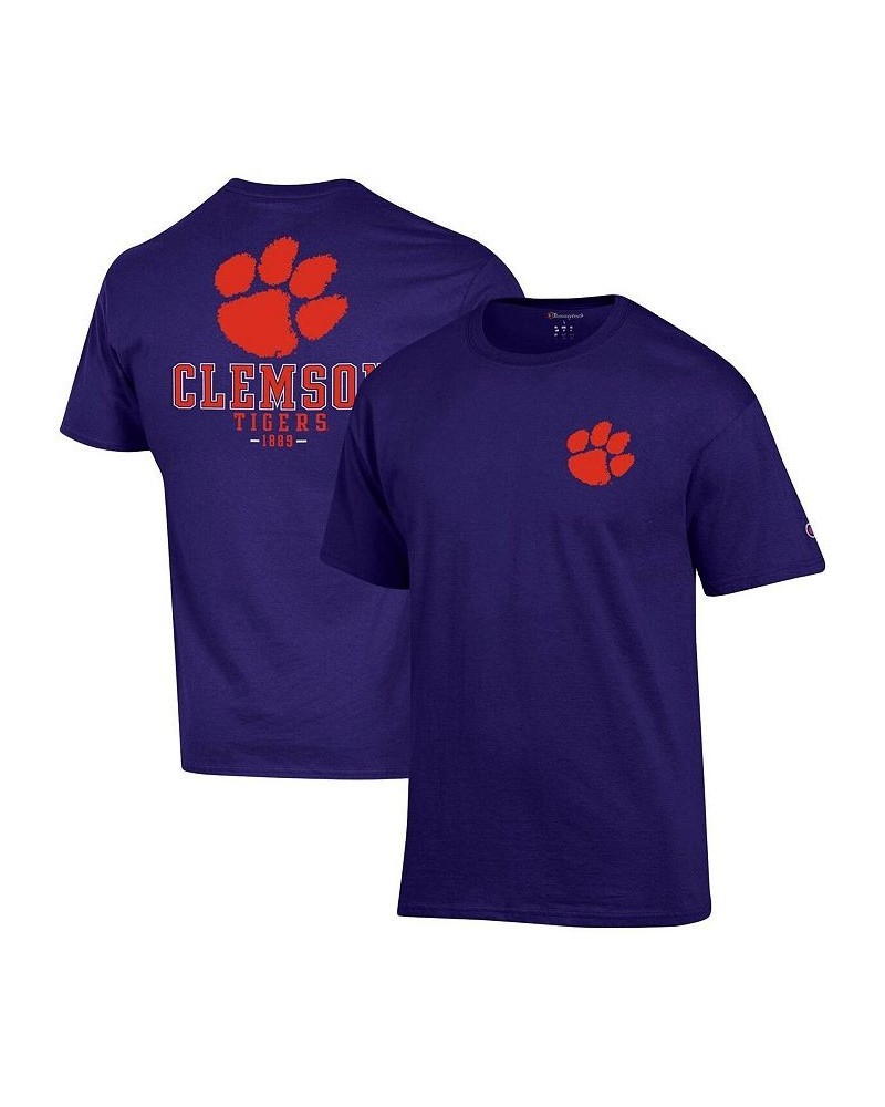 Men's Purple Clemson Tigers Stack 2-Hit T-shirt $26.99 T-Shirts