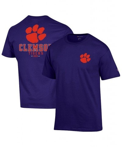 Men's Purple Clemson Tigers Stack 2-Hit T-shirt $26.99 T-Shirts