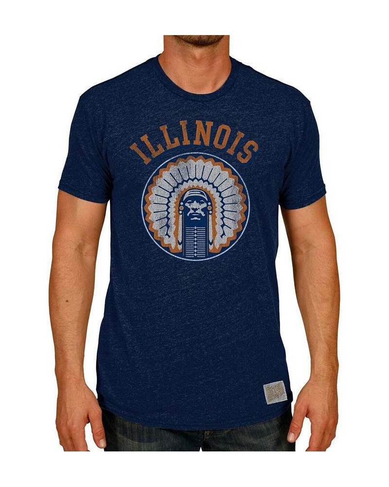 Men's Heather Navy Illinois Fighting Illini Vintage-Inspired Tri-Blend T-shirt $15.12 T-Shirts