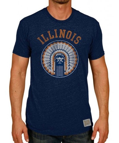 Men's Heather Navy Illinois Fighting Illini Vintage-Inspired Tri-Blend T-shirt $15.12 T-Shirts