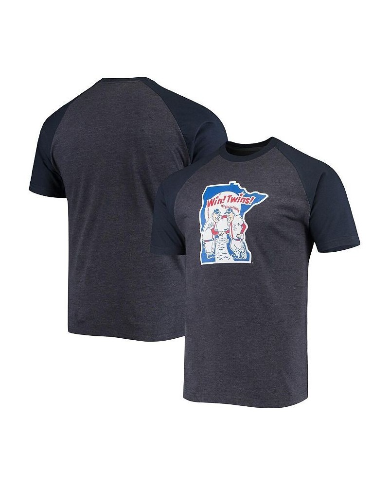 Men's Heathered Navy Minnesota Twins Raglan T-shirt $19.80 T-Shirts