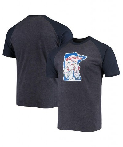 Men's Heathered Navy Minnesota Twins Raglan T-shirt $19.80 T-Shirts