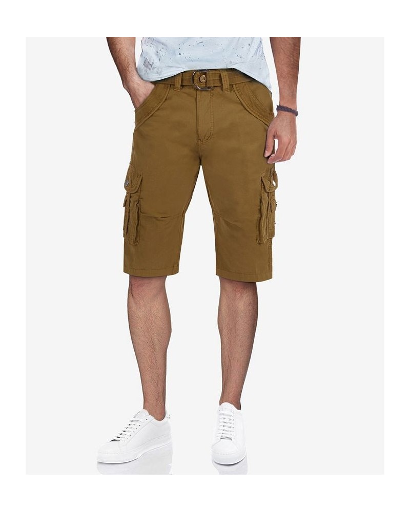 Men's Belted Double Pocket Cargo Shorts PD03 $19.95 Shorts