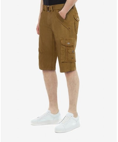 Men's Belted Double Pocket Cargo Shorts PD03 $19.95 Shorts