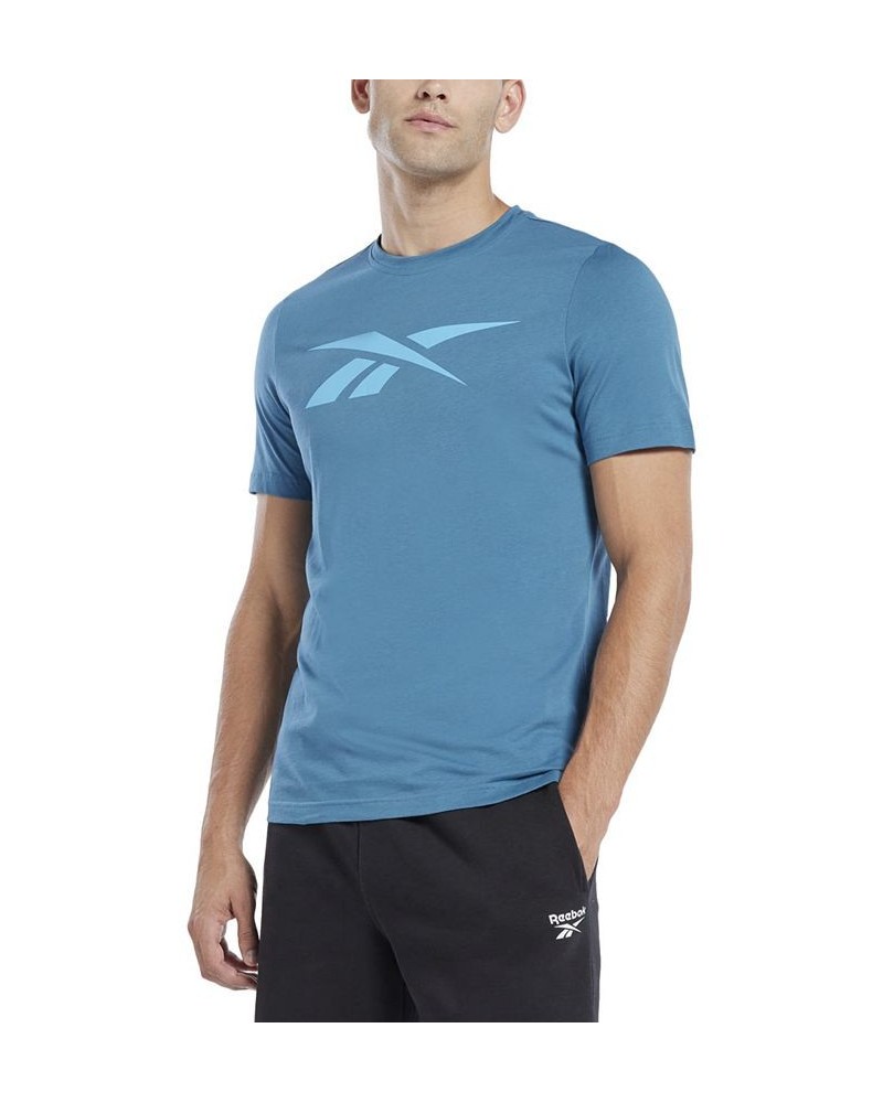 Men's Vector Logo Graphic T-Shirt Blue $16.68 T-Shirts