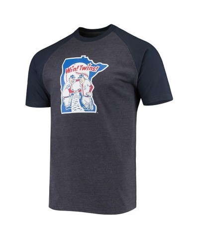 Men's Heathered Navy Minnesota Twins Raglan T-shirt $19.80 T-Shirts