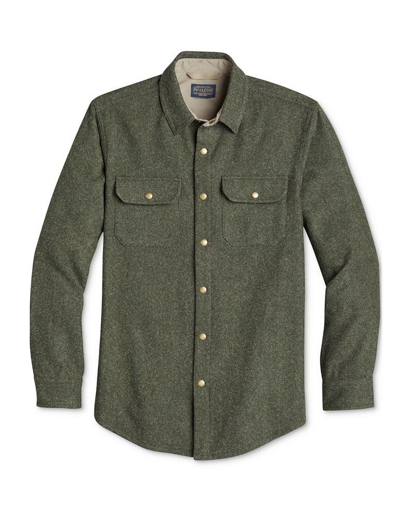 Men's Lambswool Twill Snap Shirt Green $88.83 Shirts