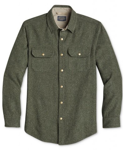 Men's Lambswool Twill Snap Shirt Green $88.83 Shirts