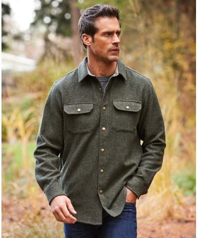 Men's Lambswool Twill Snap Shirt Green $88.83 Shirts