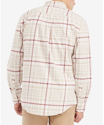 Men's Plaid Long Sleeve Classic-fit Shirt White $20.00 Shirts