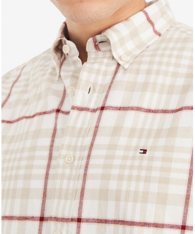 Men's Plaid Long Sleeve Classic-fit Shirt White $20.00 Shirts