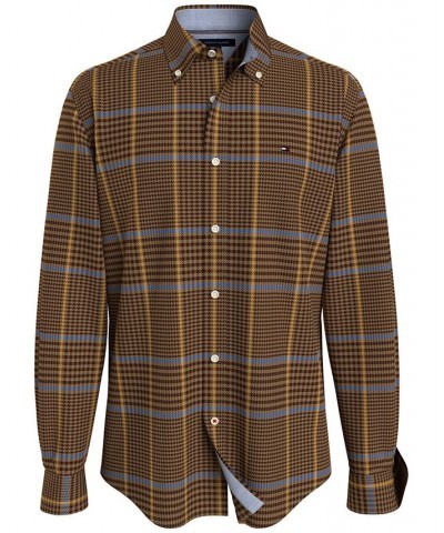 Men's Plaid Long Sleeve Classic-fit Shirt White $20.00 Shirts