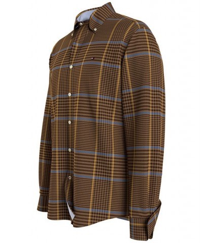 Men's Plaid Long Sleeve Classic-fit Shirt White $20.00 Shirts