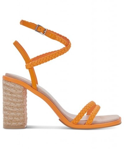 Women's Oro Strappy Braided Two Piece City Sandals Orange $54.60 Shoes