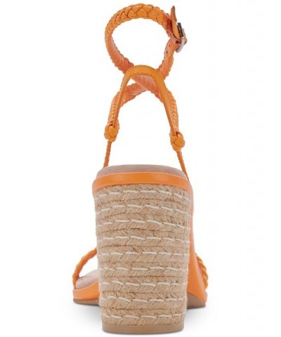 Women's Oro Strappy Braided Two Piece City Sandals Orange $54.60 Shoes