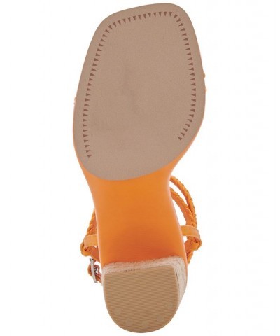 Women's Oro Strappy Braided Two Piece City Sandals Orange $54.60 Shoes