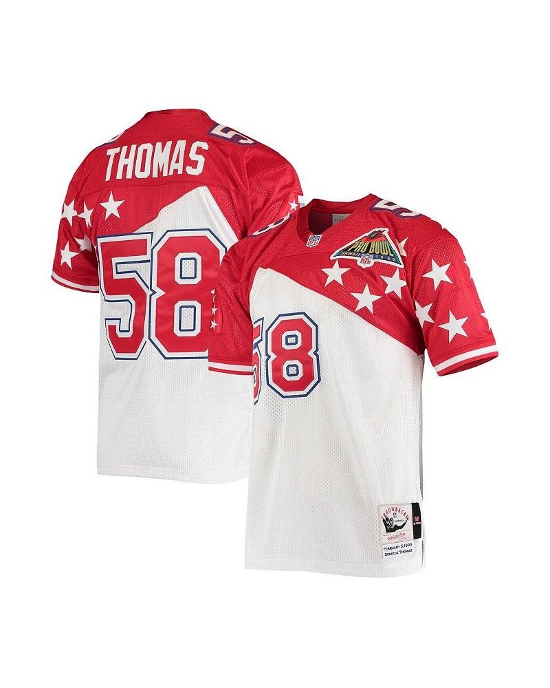 Men's Derrick Thomas White, Red AFC 1995 Pro Bowl Authentic Jersey $102.30 Jersey