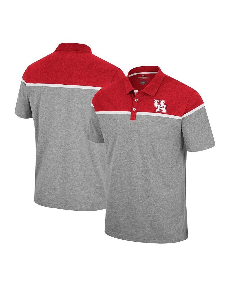 Men's Heather Gray Houston Cougars Chamberlain Polo Shirt $28.49 Polo Shirts