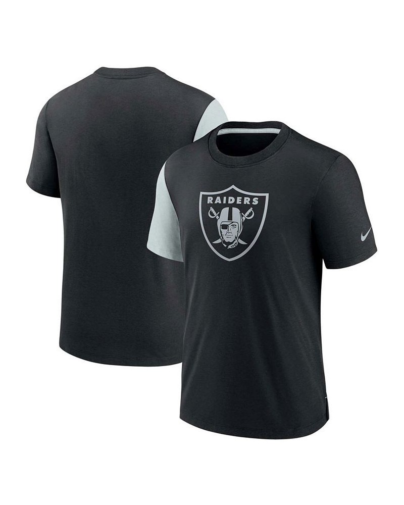 Men's Black and Silver Las Vegas Raiders Pop Performance T-shirt $22.79 T-Shirts