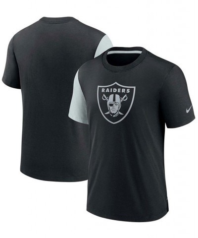 Men's Black and Silver Las Vegas Raiders Pop Performance T-shirt $22.79 T-Shirts