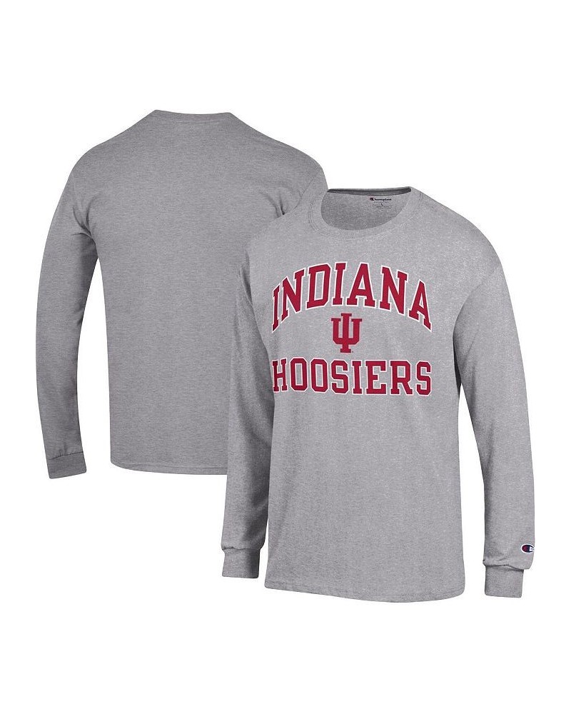 Men's Heather Gray Indiana Hoosiers High Motor Long Sleeve T-shirt $17.64 T-Shirts