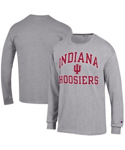 Men's Heather Gray Indiana Hoosiers High Motor Long Sleeve T-shirt $17.64 T-Shirts