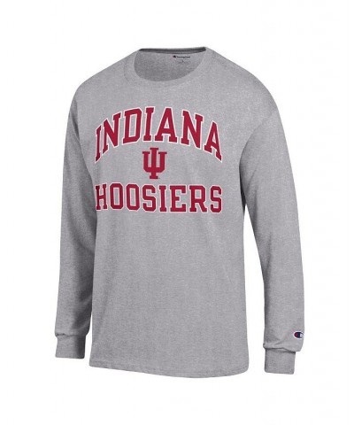 Men's Heather Gray Indiana Hoosiers High Motor Long Sleeve T-shirt $17.64 T-Shirts