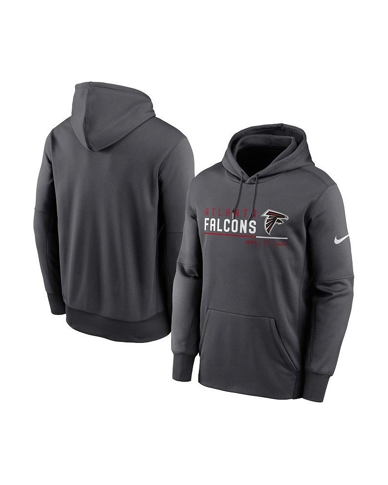 Men's Anthracite Atlanta Falcons Prime Logo Name Split Pullover Hoodie $38.70 Sweatshirt