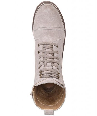 Women's Bruna Lace-Up Combat Boots Gray $50.88 Shoes