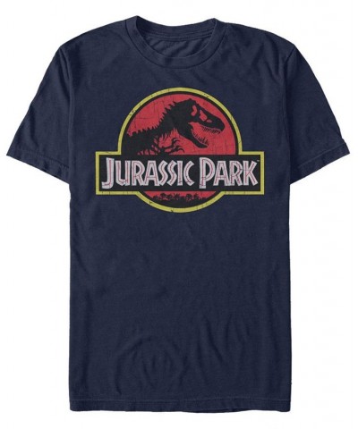 Men's Jurassic Park Jurassic Park Short Sleeve T-shirt Blue $17.15 T-Shirts