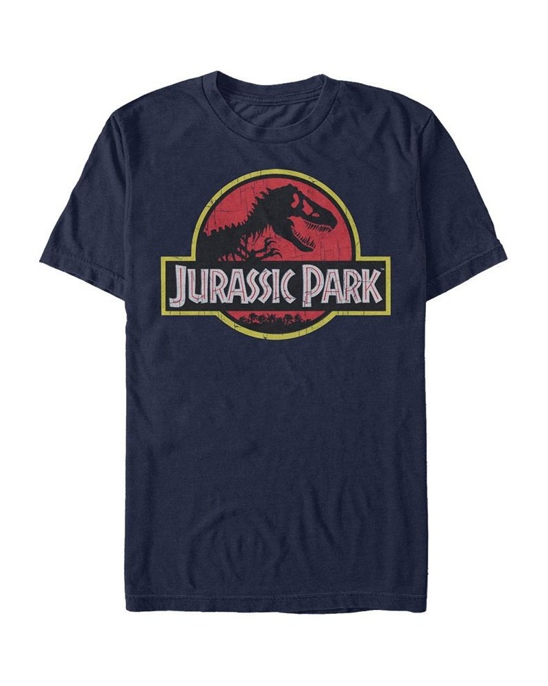 Men's Jurassic Park Jurassic Park Short Sleeve T-shirt Blue $17.15 T-Shirts