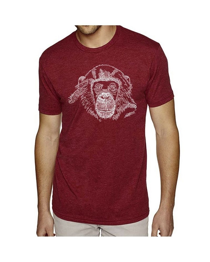 Men's Premium Word Art T-shirt - Chimpanzee Red $22.50 T-Shirts