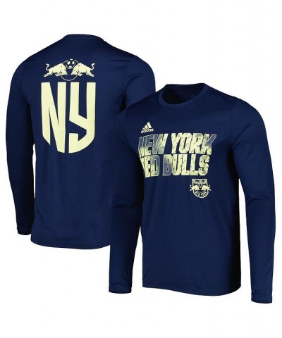 Men's Navy New York Red Bulls Jersey Hook AEROREADY Long Sleeve T-shirt $24.75 T-Shirts