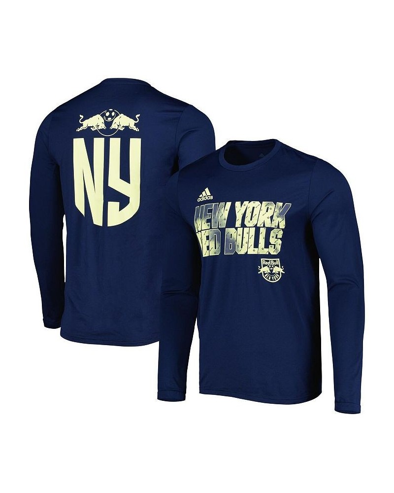 Men's Navy New York Red Bulls Jersey Hook AEROREADY Long Sleeve T-shirt $24.75 T-Shirts