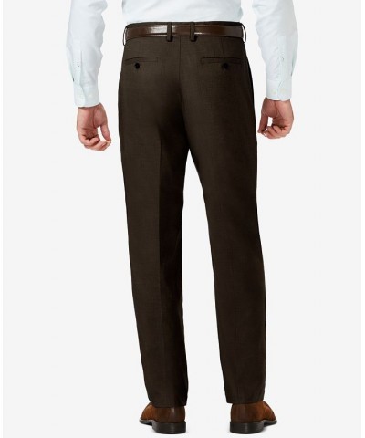 J.M. Sharkskin Classic-Fit Flat Front Hidden Expandable Waistband Dress Pants Brown $30.24 Pants