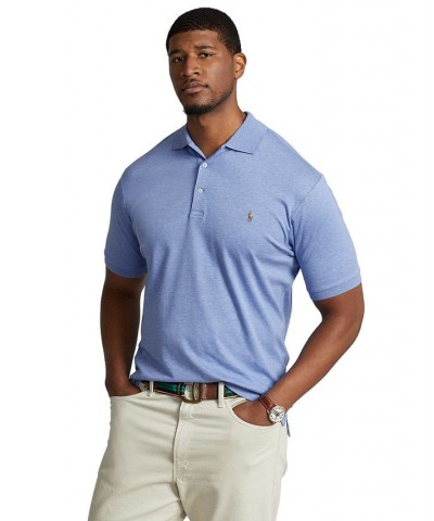 Men's Big & Tall Soft Cotton Polo Shirt Blue $42.00 Shirts