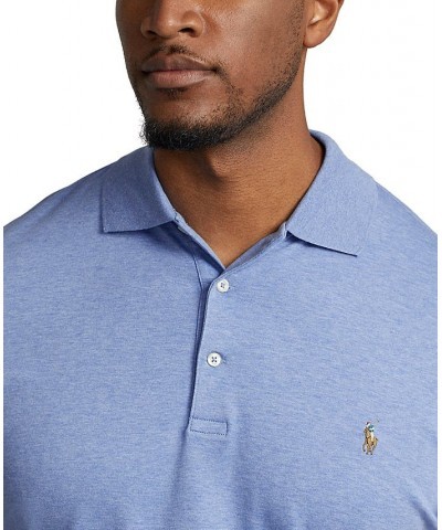 Men's Big & Tall Soft Cotton Polo Shirt Blue $42.00 Shirts