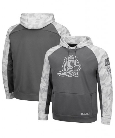 Men's Gray, Arctic Camo Oregon Ducks OHT Military-Inspired Appreciation Tonal Raglan Pullover Hoodie $43.99 Sweatshirt