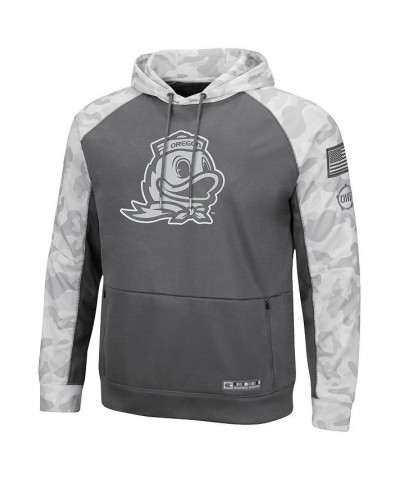 Men's Gray, Arctic Camo Oregon Ducks OHT Military-Inspired Appreciation Tonal Raglan Pullover Hoodie $43.99 Sweatshirt