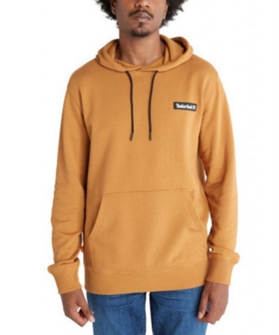 Men's Woven Badge Hoodie Brown $32.20 Sweatshirt