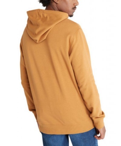 Men's Woven Badge Hoodie Brown $32.20 Sweatshirt