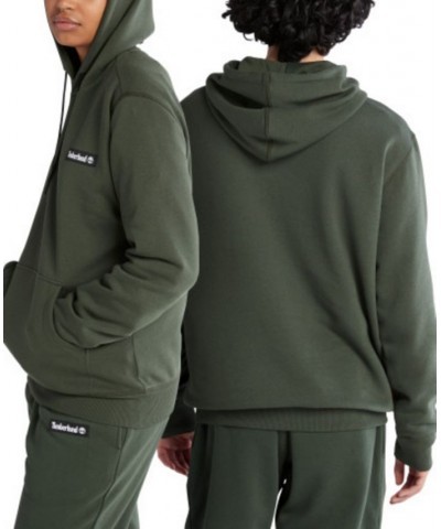 Men's Woven Badge Hoodie Brown $32.20 Sweatshirt