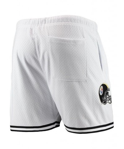 Men's White, Black Pittsburgh Steelers Mesh Shorts $50.00 Shorts