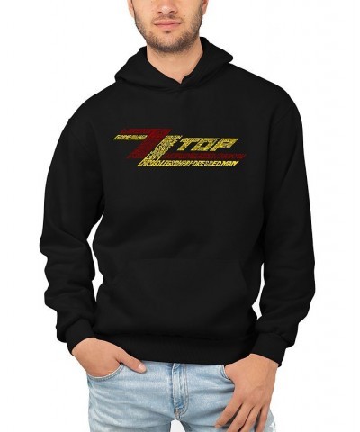 Men's Word Art ZZ Top Hooded Sweatshirt Black $28.20 Sweatshirt