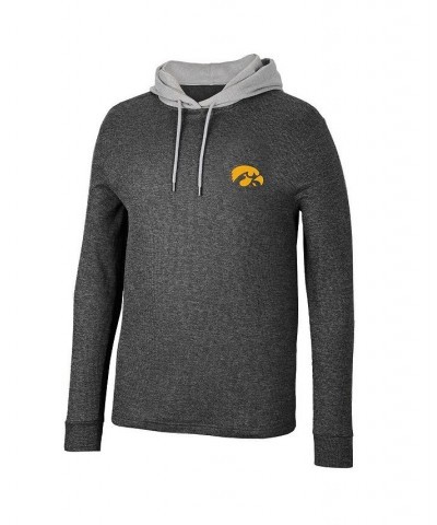 Men's Black Iowa Hawkeyes Ballot Waffle-Knit Thermal Long Sleeve Hoodie T-shirt $32.20 T-Shirts