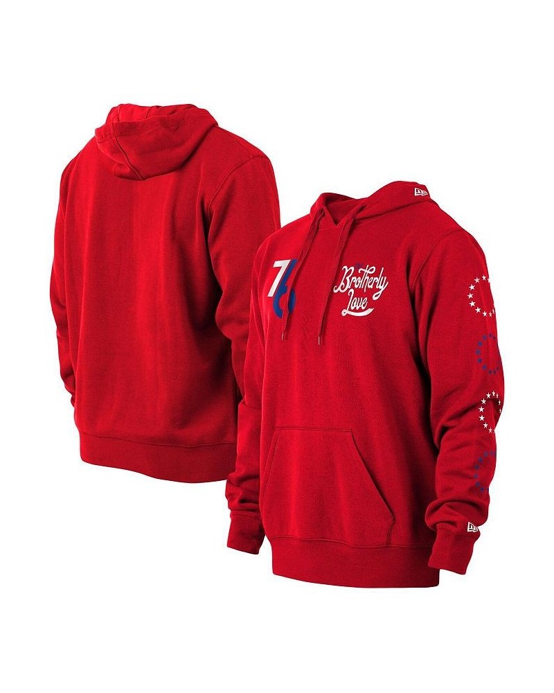 Men's Red Philadelphia 76ers 2022/23 City Edition Pullover Hoodie $44.81 Sweatshirt